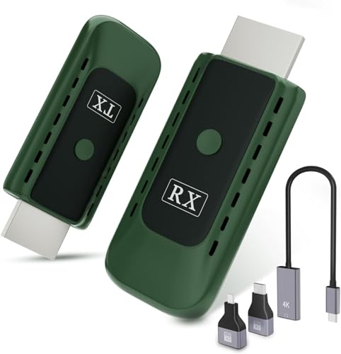 ELHDVDO Wireless HDMI Transmitter and Receiver 4K Dekodierung, 1080P 60Hz, 2.4G/5.8G Dualband, 30M Reichweite, HDMI Funkübertragung von Laptop, PC, Kamera zu TV, Beamer, Monitor – Plug & Play