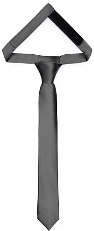 Ladeheid Kinder Krawatte für Jungen - Eleganter glänzender Look, Vorgebunden mit einem Klettverschluß, Perfekt für besondere Anlässe - Stilvolle Ansteckkrawatte TKS (31cm x 4cm, Schwarz)