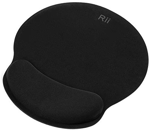 Rii Mousepad mit Handauflage, Ergonomisch & Rutschfest für Büro, Schwarz | Ergonomisches Mauspad mit Handauflage. Rutschfeste Unterseite für Präzise Steuerung. Ideal für Büro, Homeoffice & Gaming.