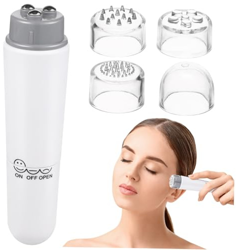 jojofuny Gesichtsmassagegerät Elektrisch - 4-in-1 Akupressurstift für Augen & Gesicht - Mini Face Massager gegen Verspannungen - Anti-Falten Hautstraffung Tool für Damen Weiß
