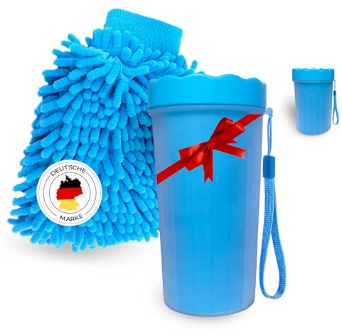Goldthal® Das Original Pfotenreiniger für Hunde mit Microfaser Handschuh, Keine schmutzige Pfoten mehr für große oder kleine Pfoten