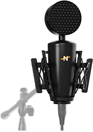 Neat King Bee II – Unidirektionales Echtkondensatormikrofon mit großer Membran, Stoßdämpfung und Popschutz für Stimmaufnahmen, Podcasts, Streaming und XLR-Ausgabe, Black, MIC-2010-02
