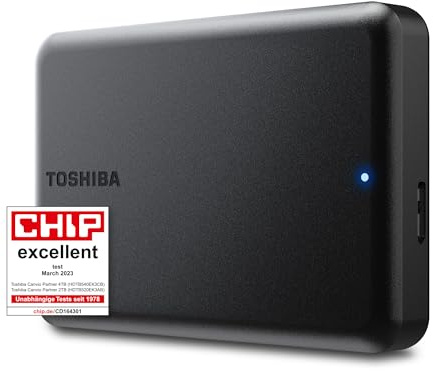 TOSHIBA Canvio Partner 4TB Portable 2.5'' Externe Festplatte, USB 3.2, Mac & Windows kompatibel (HDTB540EK3CB)
