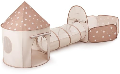 Sumbababy Kinderzelt Spieltunnel Indoor mit Bällebad: 3-in-1 Spielzelt Kinder Krabbeltunnel mit Bälle Bad Ohne Bälle für Motorische Fähigkeiten- Baby Bällebad Zelt Tunnel mit Aufbewahrungstasche(3+)