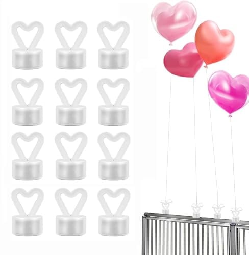 Ballongewicht, 12 Stück Ballongewichte für Heliumballons, Luftballon Beschwerer, Ballon Gewicht Form des Herzens, Luftballon Halter für Hochzeiten, Geburtstage und Partys Dekoration