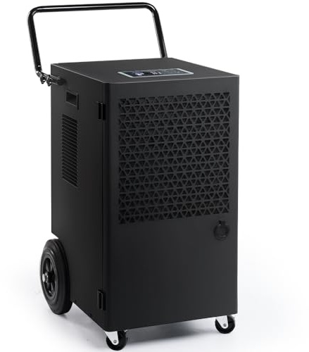 iOCHOW 70L / Tag Industriellen Elektrischer Luftentfeuchter: Fläche 200m2 / 500m3 Bautrockner keller, 24Hr Timer Raumentfeuchter Trocknungsgerät, Tragbarer Entfeuchter Badezimmer mit 5,5L Wassertank