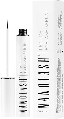 Nanolash Wimpernserum 5 ml - Peptidhaltiges Serum für Wimpern, ohne Hormone, stärkt Wimpernstruktur, reduziert Haarbruch, transparent, für alle Hauttypen und Geschlechter