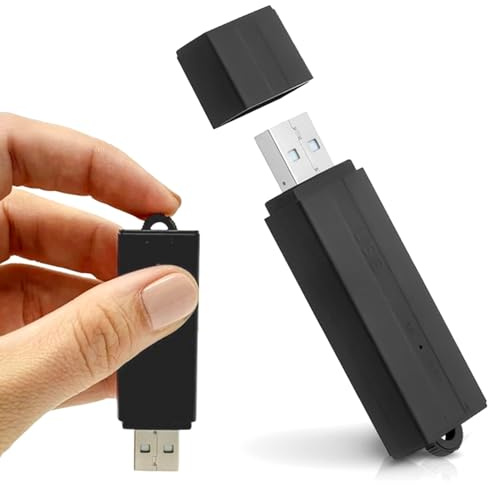 USB Audiorekorder mit Geräuscherkennung - Bis zu 288 Std. Aufnahme, 24 Std. Akkulaufzeit | Mini Diktiergerät ohne App für Meetings, Vorlesungen & Notizen