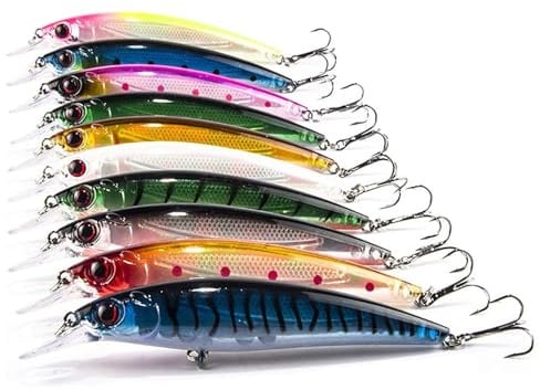 Aozzy 10 Teilig Blinker und Spinner Köder Angelzubehör Angeln, Wobbler Angelköder, Perfekt zum Angeln auf Forellen, Barsche, Raubfische, Zander und Hechte