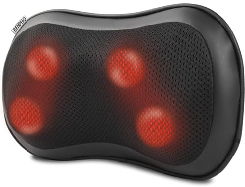 RENPHO Shiatsu Massagegerät, Massagekissen mit Wärmefunktion, Rückenmassagegerät mit 3 Geschwindigkeiten, 4D Nackenmassagegerät mit Tiefknetmassage, Geschenke für Frauen, Männer