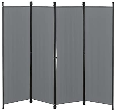 Raumteiler Huesca 4-teilig 200x171cm Paravent Trennwand 4-TLG. Sichtschutz Stellwand Spanische Wand Dunkelgrau
