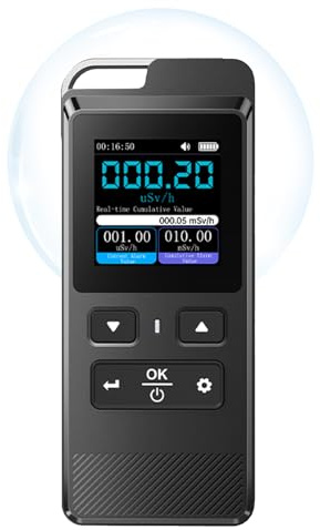 GC-02 Strahlenmessgerät Geigerzähler Strahlungsmessgerät IPS-Anzeige Tragbare dosimeter Radioaktivität messgerät mit alarmfähiges zeitgesteuerte Überwachung und Datenspeicherung.