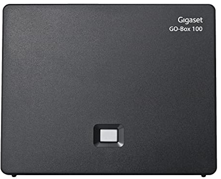 Gigaset GO Box 100 DECT Basisstation - Verbindung analog über TAE-Anschluss oder per LAN-Kabel an Ihrem Router - kompatibel mit 6 Gigaset Mobilteilen, schwarz