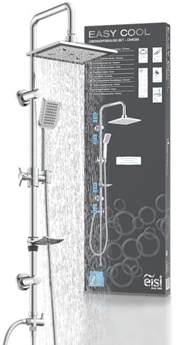 Duschsäule Easy Cool, Überkopfbrauseset, höhenverstellbare Wandhalterung