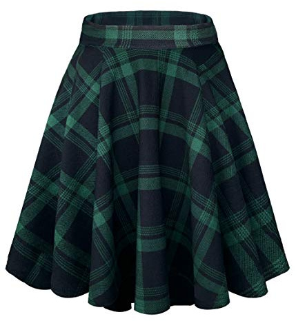 Damen Elegante Elastische Taille Ausgestellte A-Linie Midi Rock Basic Uniform Plissee Skater Röcke