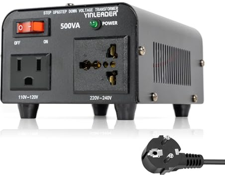 Yinleader 500W 230V bis 110V USA Spannungswandler Ringkern-Transformator 500VA - In: 110V oder 220V / Out: 110V und 220V