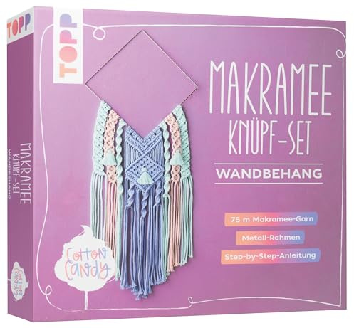 Makramee Knüpf-Set: Wandbehang: Anleitung und Material für einen Makramee-Wandbehang in angesagten Cotton-Candy-Farbtönen (Makramee-Sets)