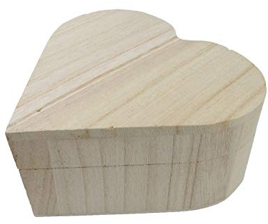 Pracht Creatives Hobby 7678-13541 Herzförmige Holzkiste mit aufklappbarem Deckel, ca. 13 x 13 x 6 cm, als Geschenk, Schmuckkästchen, zur Aufbewahrung und Dekoration