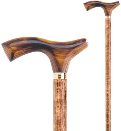 Flexor Herren Gehstock aus Buchenholz, elegant, ergonomischer Griff, stabil und leicht, natürliches Design, Holzgriff, Holzton