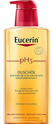 Eucerin pH5 Rückfettendes Duschöl 400 ml, seifenfreies Duschgel für sehr trockene und empfindliche Haut, für die tägliche Hautpflege mit natürlichen Ölen