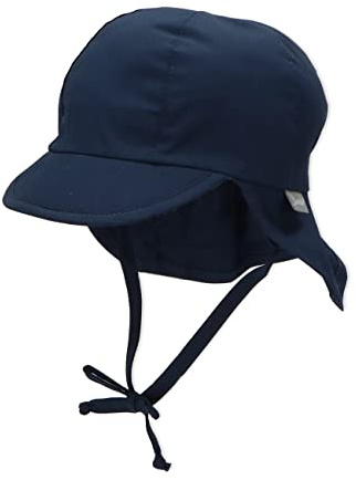 Sterntaler Schirmmütze mit Bindebändern und Nackenschutz, Alter: 4-5 Monate, Größe: 41, Blau (Marine)