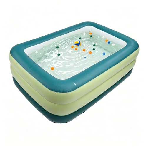 Aufblasbarer Pool, Verdickter 3 lagiger Oberirdischer Aufblasbarer Pool für Kinder und Erwachsene, Einfaches Set für Die Sommerwasserparty Im Hinterhof(184L)