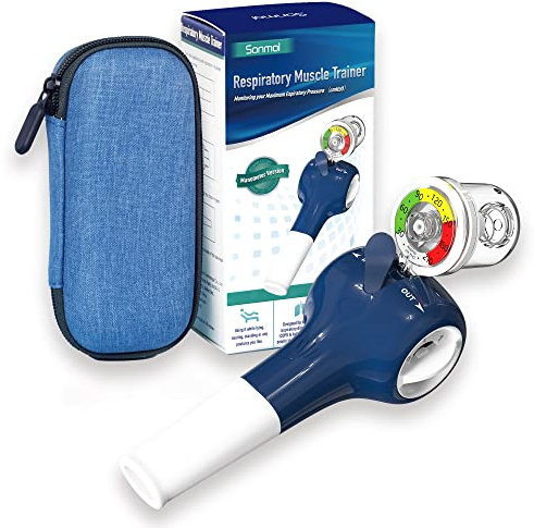 Sonmol Atemübungsgerät für Lungen mit Reiseetui, Atemwegstrainer, Krafttraining, Lungenkapazität, Expander