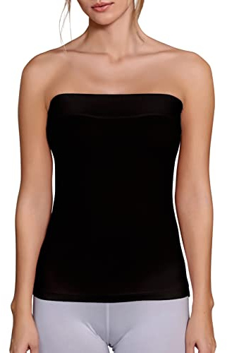 VEDATS Damen Modal Strapless Bandeau Tube Top Bustier Trägerlos Schulterfrei