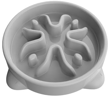 TOKAYIFE Antischlingnapf Hunde Klein, 16.3cm Anti Schling Napf Hundenapf Futternapf für Katzen und Kleine Hunde (S, Grau)
