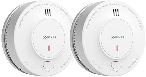 X-Sense Verbesserter Rauchmelder 10 Jahre Batterie, Feuermelder mit fotoelektrischem Sensor, EN14604 geprüfte Brandmelder, SD2J0AX, 2er Set