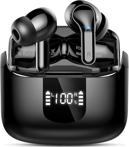 Bluetooth 5.4 Kopfhörer, 44Std 3D-Stereo Kopfhörer Kabellos Bluetooth, Tiefer Bass Wireless Earbuds, 4 ENC Noise Cancelling Mic, USB-C in Ear Ohrhörer, IP-X7 Wasserdicht Headphones Sport Gym Running