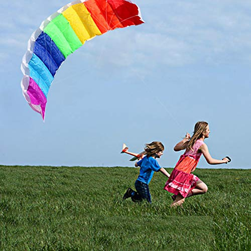 Ausla Rainbow Dual Line Stunt Power Kite, 1.4 Meters | Sportdrachen mit Griffen, für Fliegen Im Freien