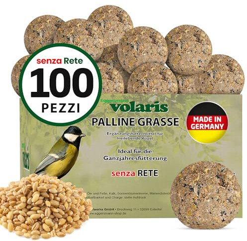 Eggersmann volaris Meisenknödel ohne Netz 100 Stück 9 kg MEISENkugel | Körnerkugel für Wildvögel | Nährstoffreiches Ganzjahresfutter für alle Vogelarten | Vogelknödel
