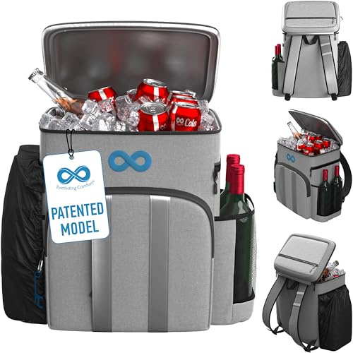 Everlasting Comfort Kühlrucksack für Strandausflüge und Wanderungen, große, Rucksack kühltasche mit Flaschenhalterung, ideal als Picknickrucksack