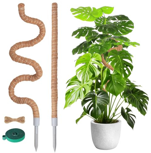 Pflanzstab Monstera Rankhilfe Moosstab - 2pcs 62cm&120cm Biegbar Plant Support Rankhilfe Zimmerpflanzen Moss Pole Kokosstab Monstera Stab Pflanzenstab Für Pflanzen Efeutute Pflanze Plant Flower Stick