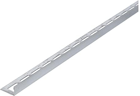 Fliesenschiene, Fliesenprofil, Winkelprofil, Edelstahl (V2A) gebürstet, Länge 2,50 m 10 mm Höhe 5 Stück Setpreis