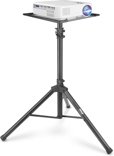 Pyle Laptop Ständer höhenverstellbar – Laptopständer & Projektorständer für Bühne, Büro & Studio, klappbar, robust, 107 –139 cm Höhe, für Notebook, Beamer, DJ & Präsentationen