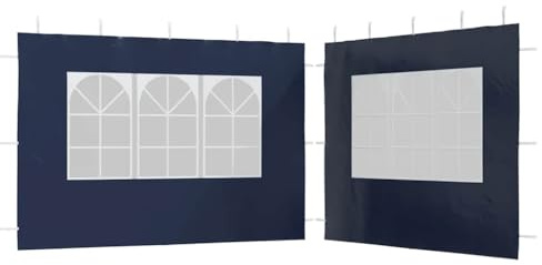 vidaXL 2X Seitenteil mit Fenster PE Blau Seitenwand für Partyzelt Pavillon