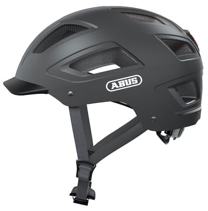ABUS Stadthelm Hyban 2.0 - Fahrradhelm mit Rücklicht, ABS-Hartschale, guter Passform - für Damen und Herren