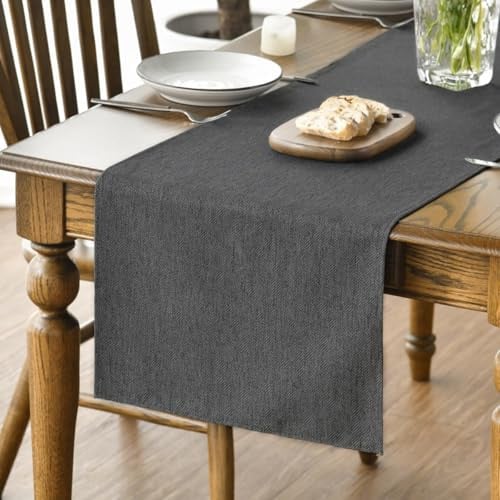 Artoid Mode Grau Frühling Tischläufer, Herbst Abwaschbar Küche Esstisch Tisch Dekoration Drinnen Urlaub Party Dekor 40x140 cm