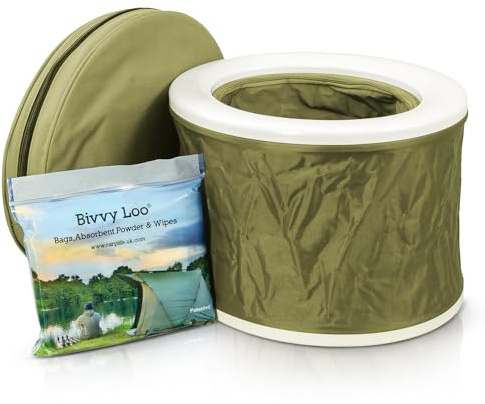 Bivvy Loo Campingtoilette, tragbar, faltbar, max Tragfähigkeit ca. 140 kg, für Camping, Angeln