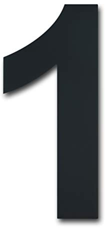Gebürsteter moderner Edelstahl Hausnummer-203mm hoch-schwarze Beschichtung, schwebende Erscheinung (Nummer 1)
