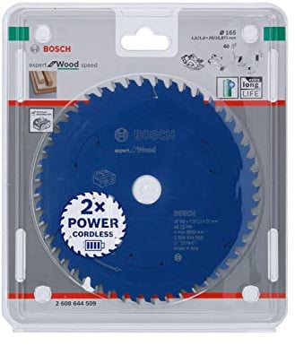 Bosch Professional 1x Kreissägeblatt Expert for Wood (Holz, Sägeblatt Ø 165 x 20 x 1,5 mm, 48 Zähne, Zubehör Akku Kreissäge)