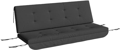 Outsunny Auflagen-Set für Hollywoodschaukel 170 cm Stuhlkissen Schaukelauflage Sitzkissen Gartenschaukel Gartenpolster Rückenkissen Seitenkissen Dunkelgrau