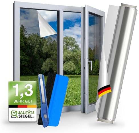 WindowShield® – UV Sonnenschutzfolie für Fenster Innen & Außen – Blickdichte Fensterfolie als Sonnenschutz Folie – Selbstklebende Hitzeschutzfolie für Fenster Außen & Innen für Sommer – 30 x 200 cm