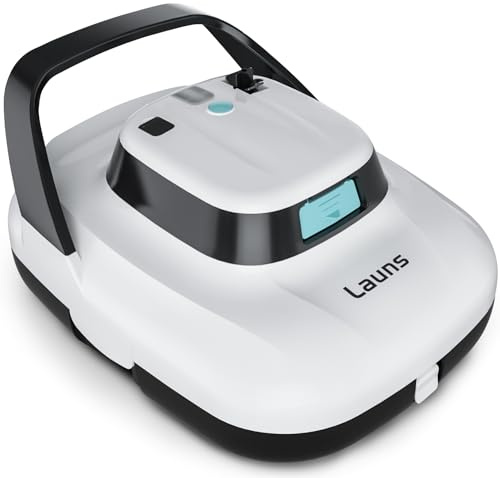 LAUNS (2025 Upgrade) S1 Kabelloser Poolroboter, Dual-Motoren & Sauganschlüsse, automatischer Poolsaugroboter hält bis zu 90 Minuten, selbstparkend, ideal für oberirdische Pools (neu)