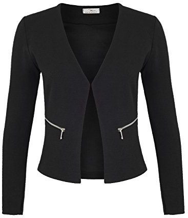 DANAEST Damen Blazer mit Taschen (382), Farbe:Schwarz, Kostüme Blazer 44 / XXL