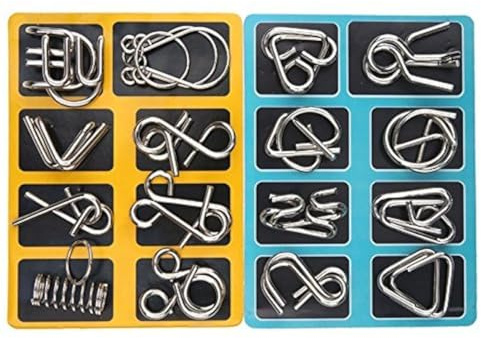 Knobelspiele Capalta Blume 16 Stück Metall Knobelei 3D Brainteaser Puzzle Metallpuzzle Geschenke für Kinder Teenager & Erwachsene