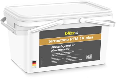 blizz-z terrastone PFM 1K plus GaLa Pflasterfugenmörtel einschlämmbar 25 kg | steingrau - Fugenbreite: 5 - 30 mm - drainagefähig - gebrauchsfertig - für Terrassen, Gartenwege - Made in Germany
