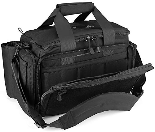 ProCase Taktisch Waffentasche, Deluxe Gepolstert Pistol Shooting Range Reisetasche Große Pistole Magazin Munition Waffen Zubehör Beutel fürJagd Schießstand Sport -Schwarz